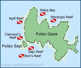 pulau gaya dive sites